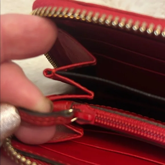 Gucci Red leather micro GG long zip around wallet - Picture 14 of 14